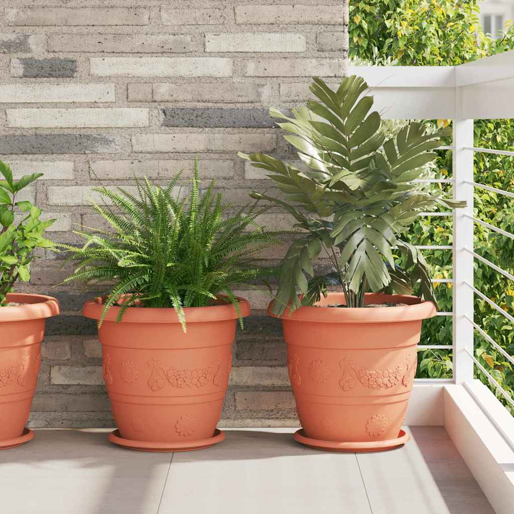 JUNG Vida Runde Blumenplatte 6 pcs Ziegelrot Ø 27 x 2,5 cm Kunststoff