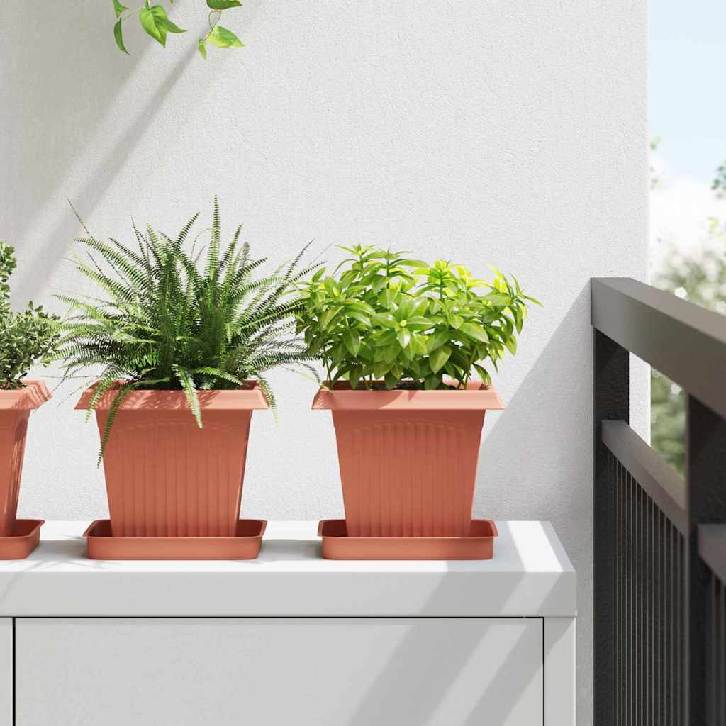 JUNG Vida Quadratischer Blumentopf 6 pcs Ziegelrot 16 x 16 x 14 cm
