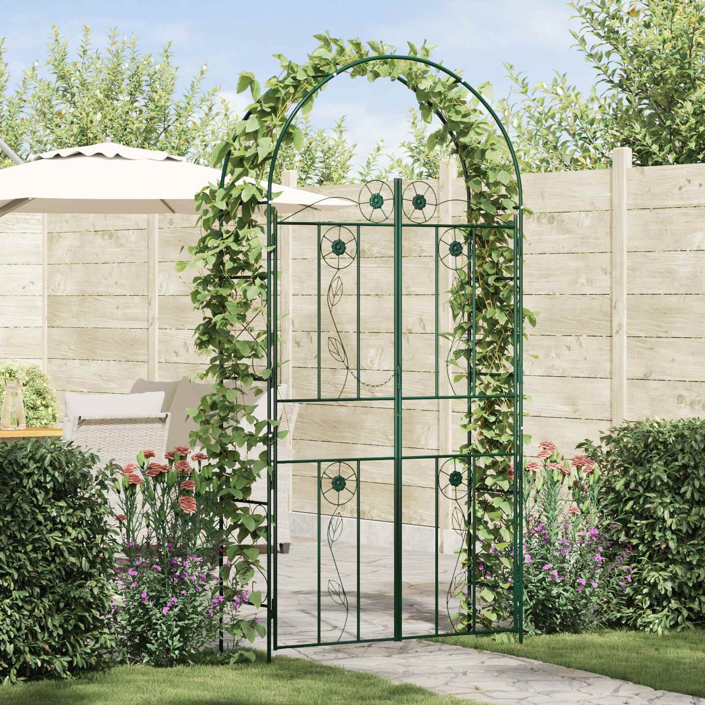JUNG Vida Gartenbogen Uni Grün 115 x 37 x 226 cm