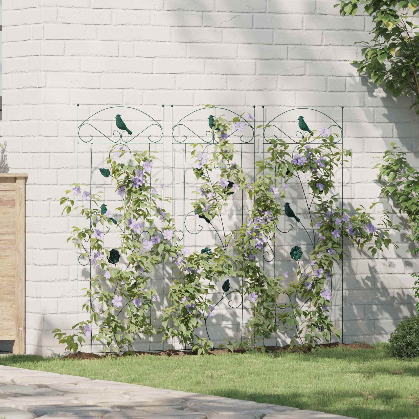 JUNG Vida Gartenzaun 3 pcs Grün 110 x 40 cm Stahl