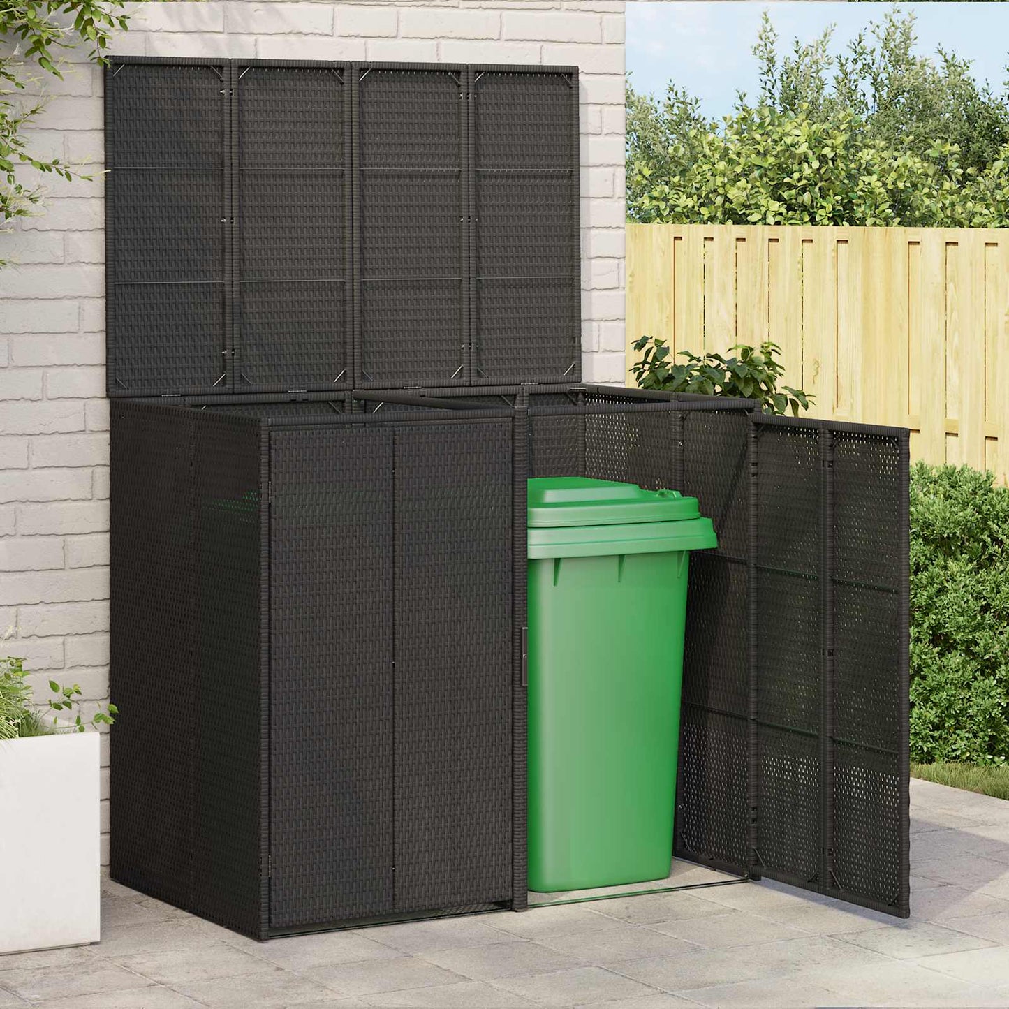 JUNG Vida Mülltonnenbox 2 pcs Schwarz 65 x 80 x 115 cm Polyethylen