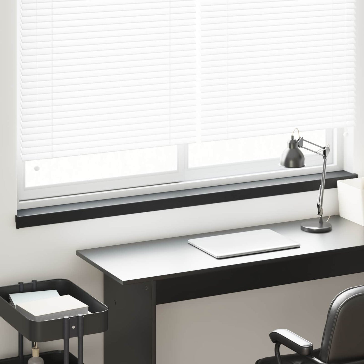 JUNG Vida Fensterbank Schwarz mit Holzmaserung 120 x 10 x 4,5 cm PVC