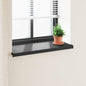 JUNG Vida Fensterbank Schwarz mit Holzmaserung 60 x 45 x 4,5 cm PVC