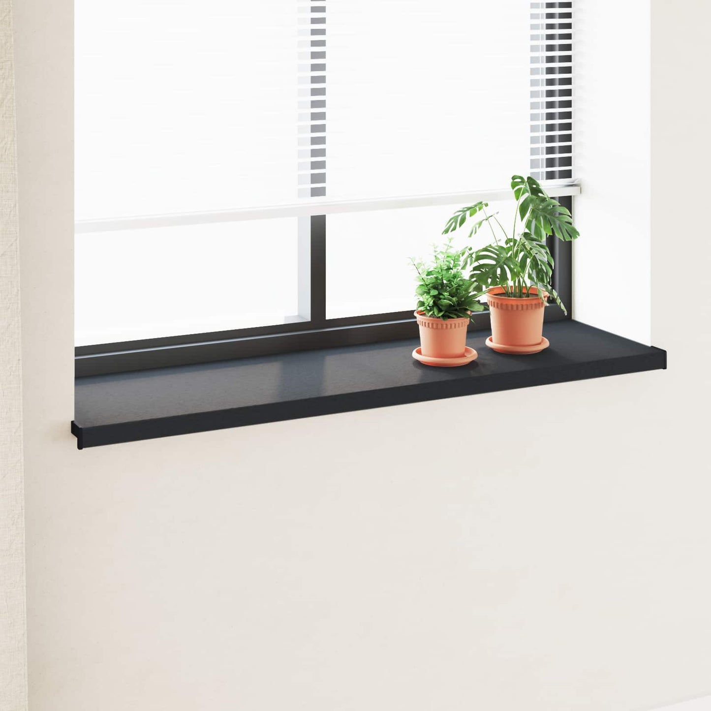 JUNG Vida Fensterbank Anthrazit mit Holzmaserung 140 x 45 x 4,5 cm PVC
