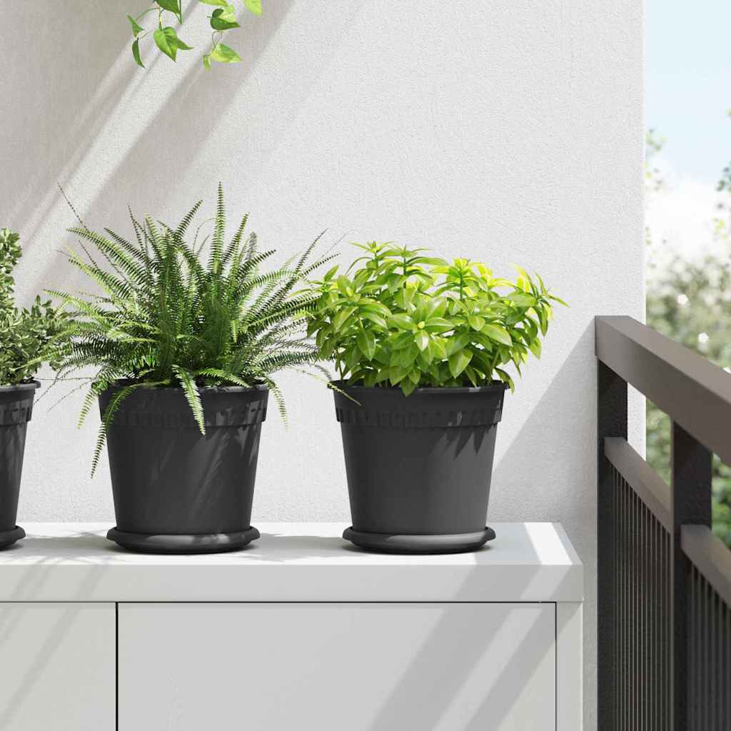 JUNG Vida Blumentöpfe 6 pcs Schwarz Ø 19 x 16 cm Kunststoff