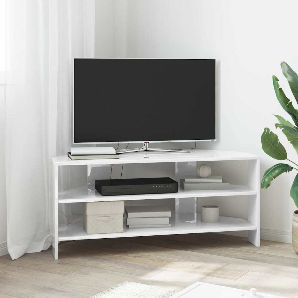 JUNG Vida EckTVSchrank Hochglanz Weiß 102x40,5x45cm Holzwerkstoff