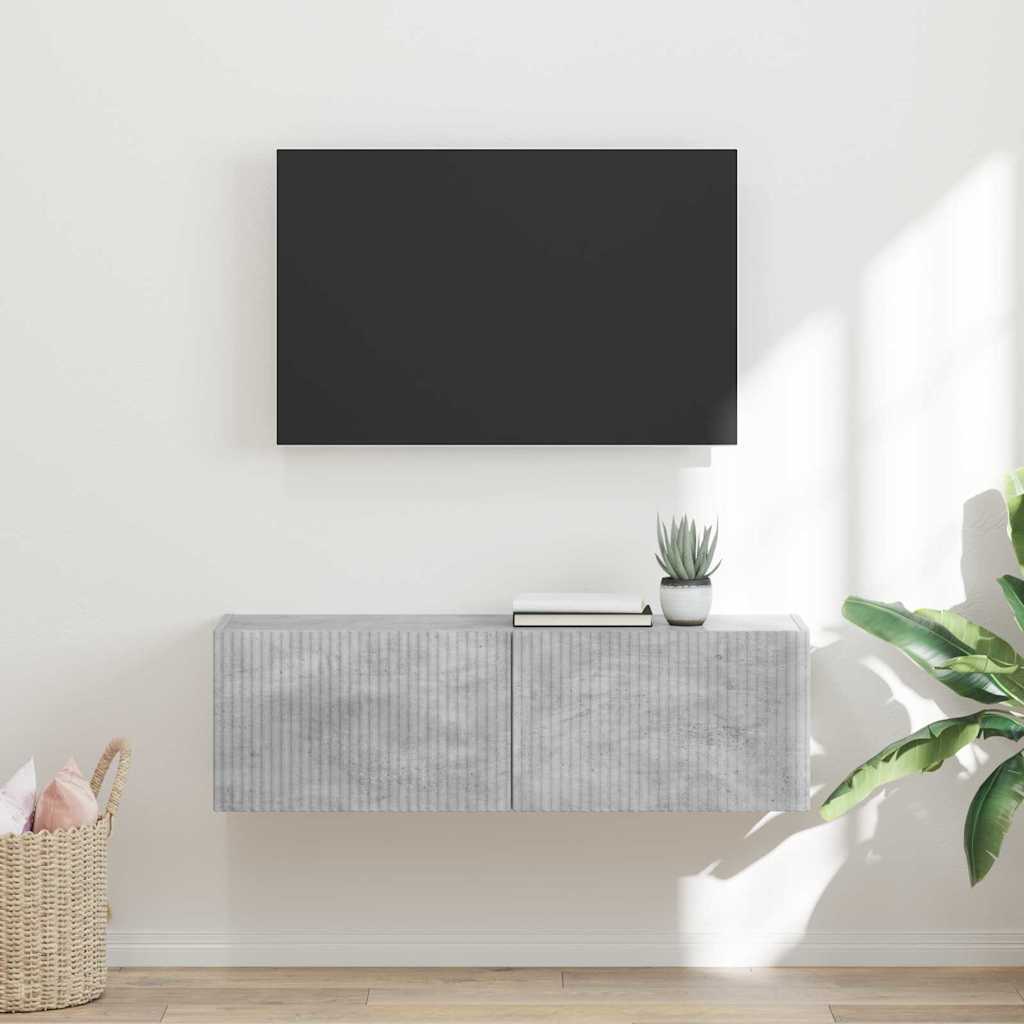 JUNG Vida TV-Wandschrank Beton 98 x 31 x 29,5 cm Holzwerkstoff