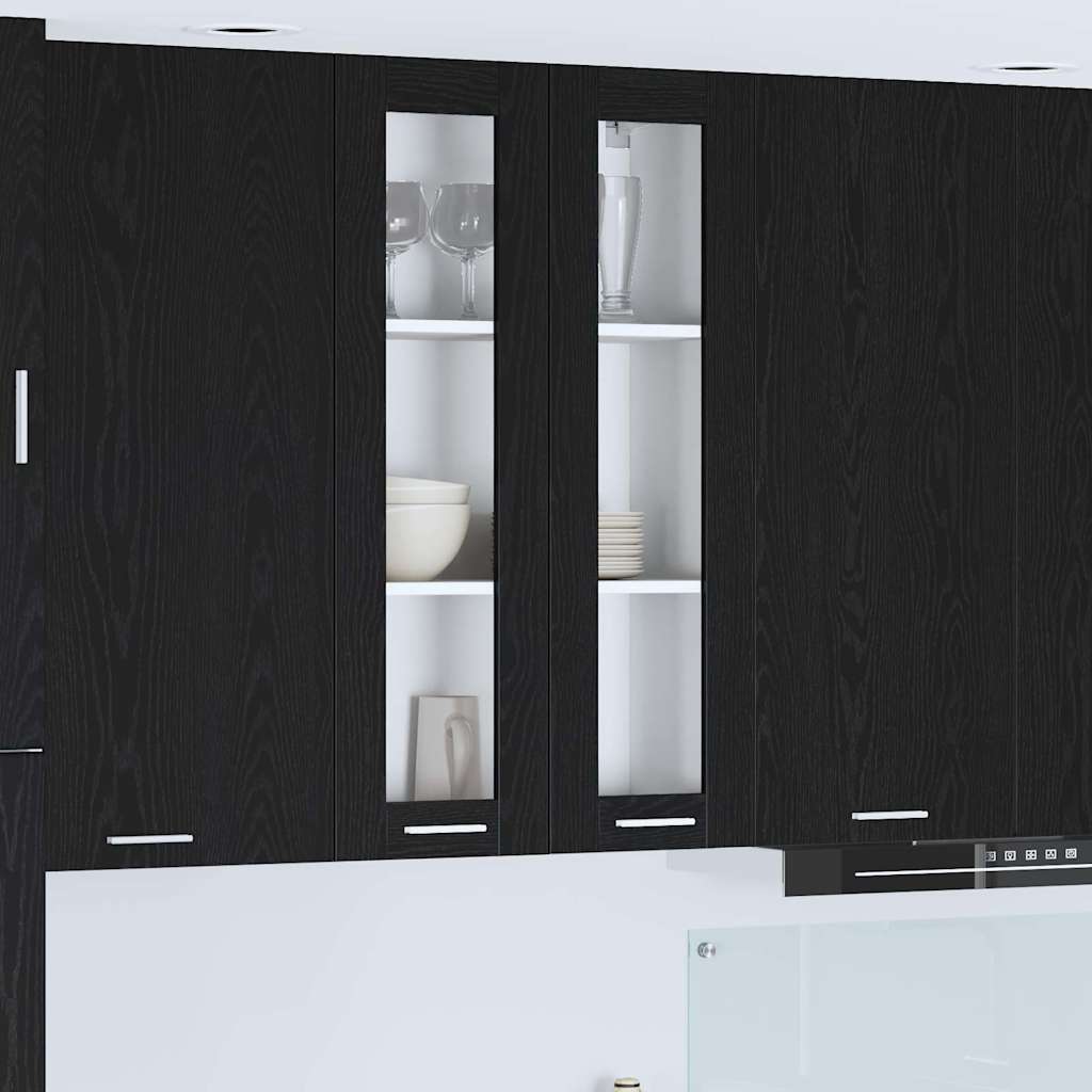 JUNG Vida Hängeschrank mit Tür Riga Schwarz Eichen-Optik 60 x 31 x 100 cm