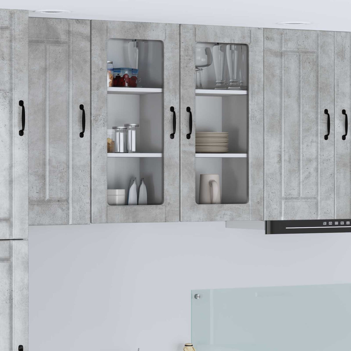 JUNG Vida Küchenschrank 2 pcs Beton Grau 40 x 31 x 80 cm Holzwerkstoff