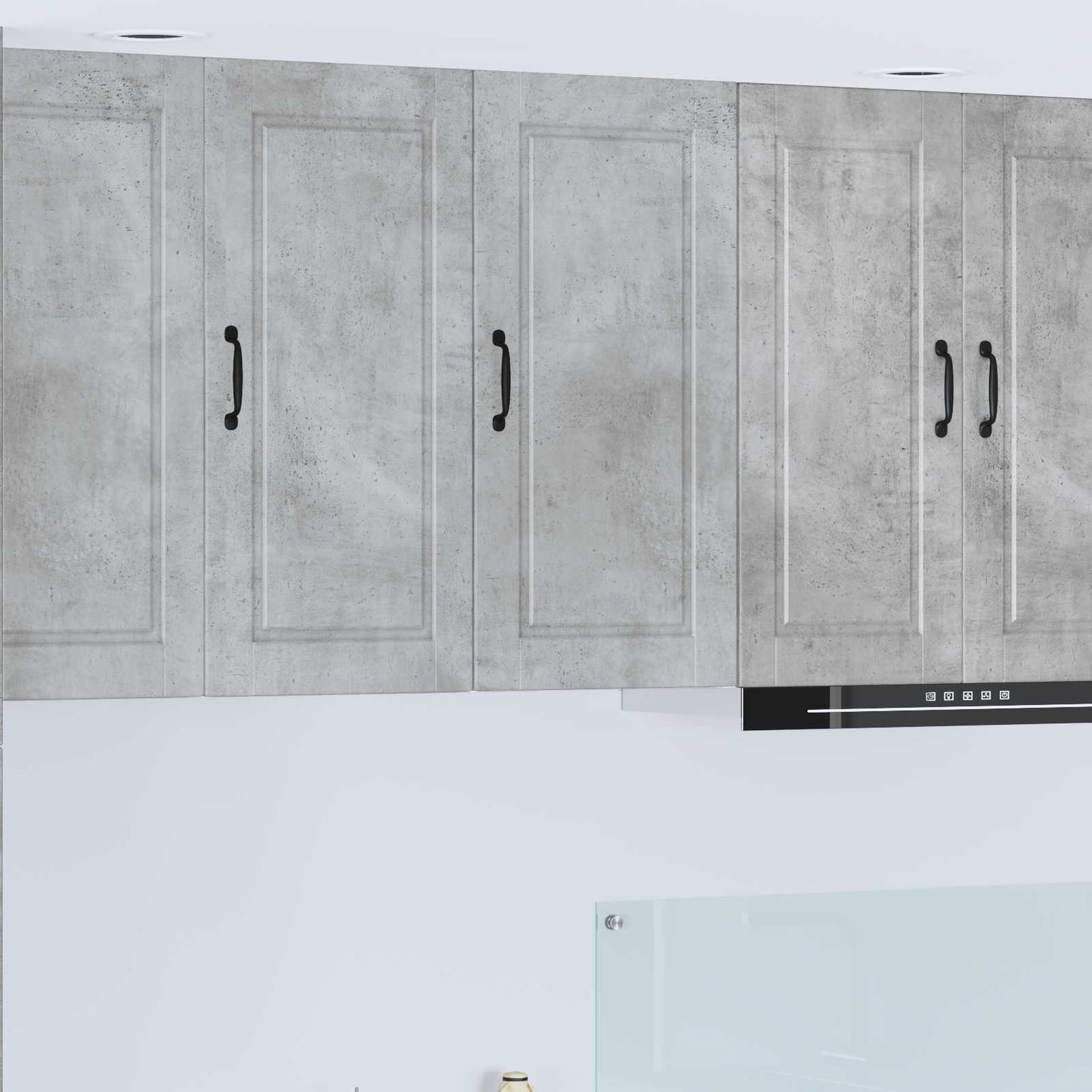 JUNG Vida Küchenschrank mit Tür Beton Grau 40 x 31 x 80 cm Holzwerkstoff