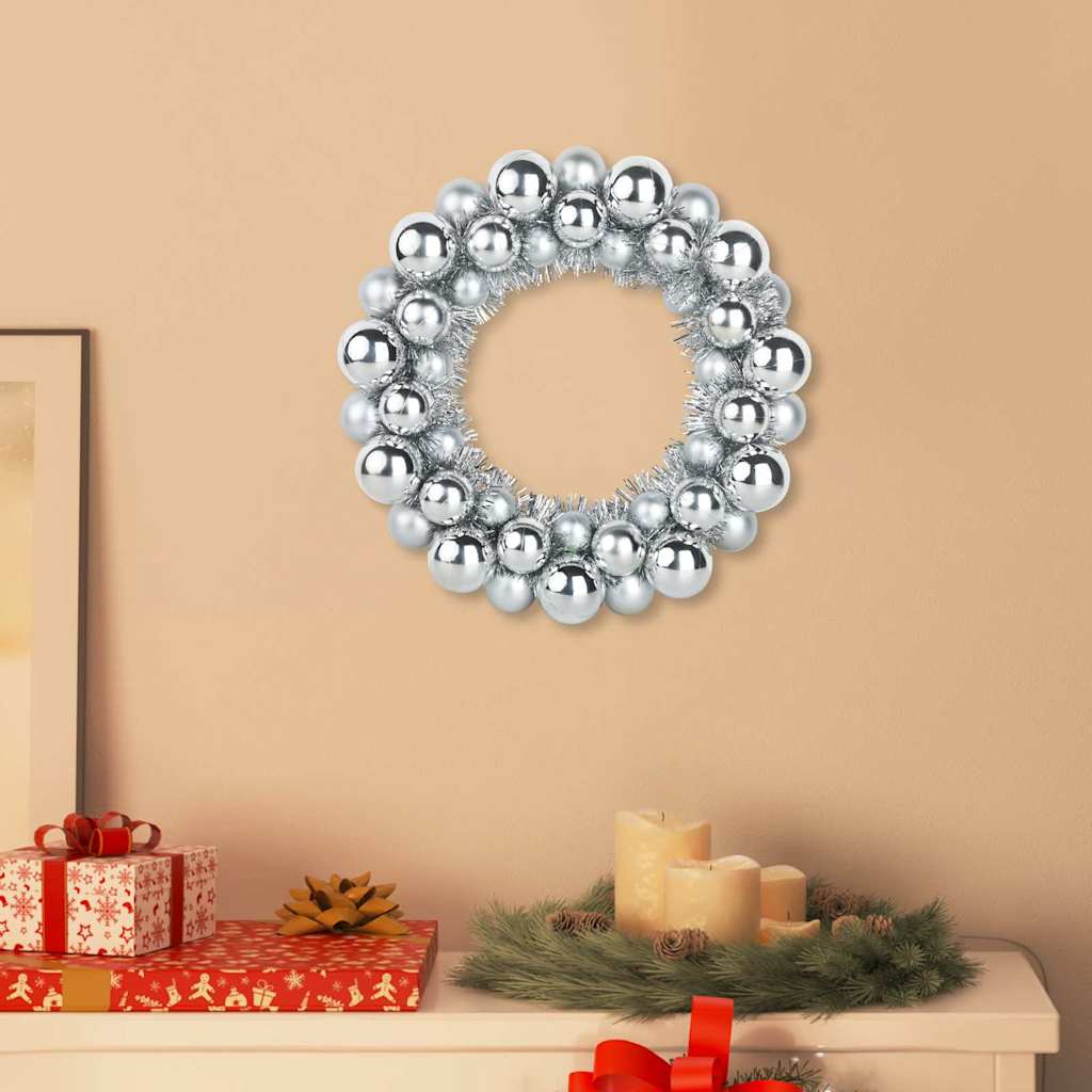 JUNG Vida Weihnachtsballkränze 2 pcs Silber 33 x 33 x 7 cm Polystyrol