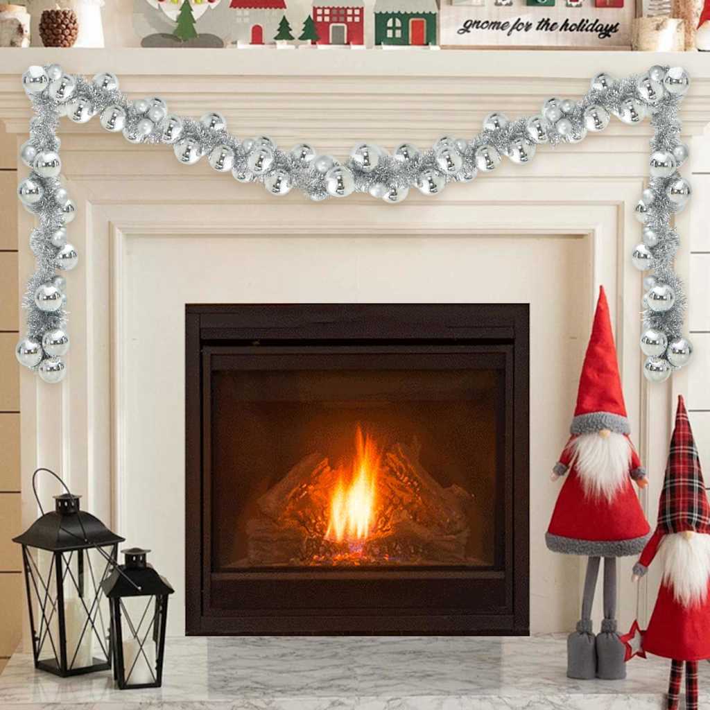 JUNG Vida Weihnachtskugelgirlande Silber 186 cm Polystyrol