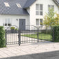 JUNG Vida Gartentor mit gewölbtem Oberteil Grau 4 x 1,25 m Stahl