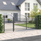 JUNG Vida Gartentor mit gewölbtem Oberteil Grau 400 x 100 cm Stahl