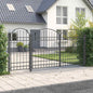 JUNG Vida Gartentor mit gewölbtem Oberteil Grau 400 x 125 cm Stahl