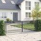 JUNG Vida Zauntor mit Speer-Top mit Schloss Grau 305 x 100 cm Stahl
