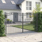 JUNG Vida Zauntor mit Speer-Top mit Schloss Grau 305 x 175 cm Stahl