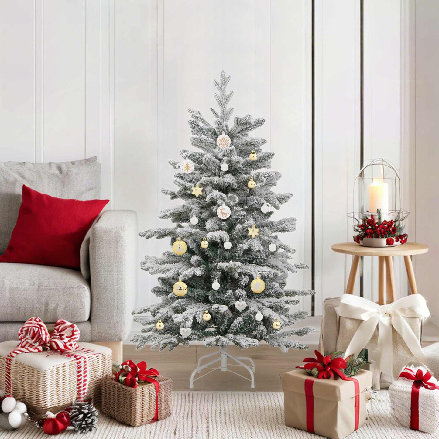 JUNG Vida Weihnachtskugel-Set 40 pcs Weiß und Gold Kunststoff