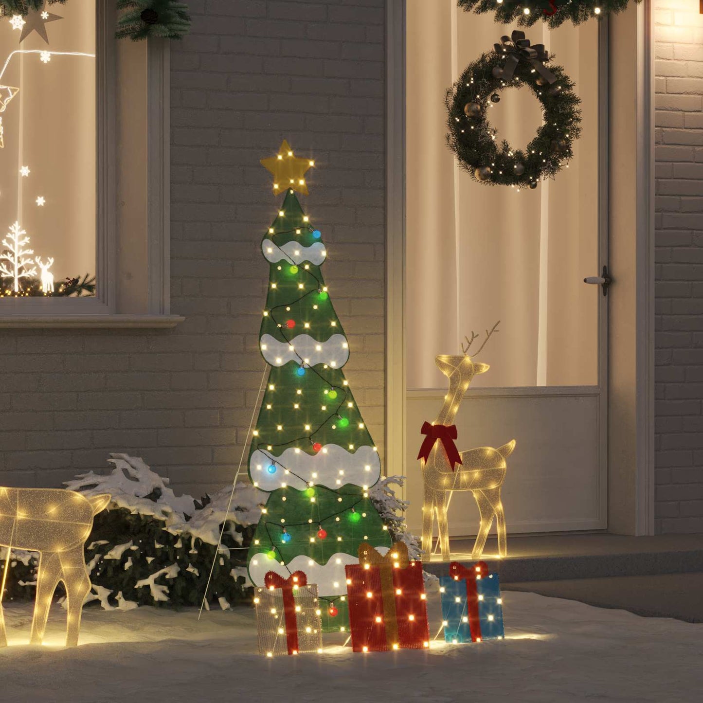 JUNG Vida Beleuchteter Weihnachtsbaum mit 3 Geschenkboxen 2D Warm Weiß