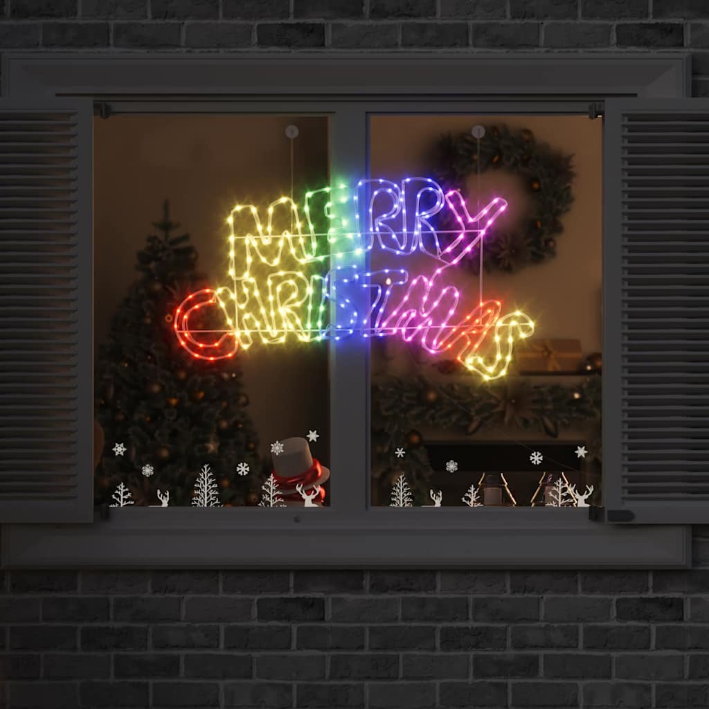 JUNG Vida Weihnachtsschild mit 240 LEDs Mehrfarbig 99,5 x 54 cm PVC