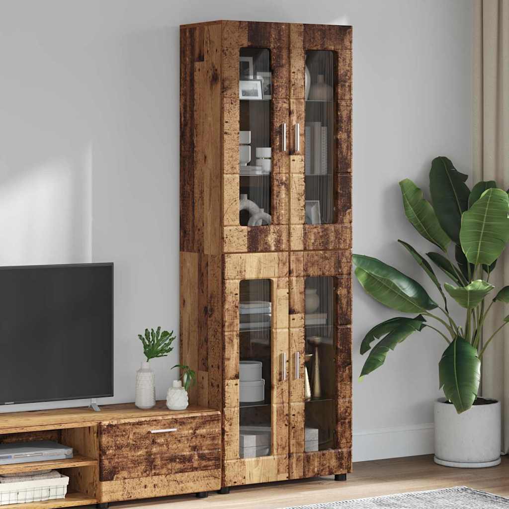 JUNG Vida Highboard mit Regal Altholz 60 x 35 x 182 cm Holzwerkstoff