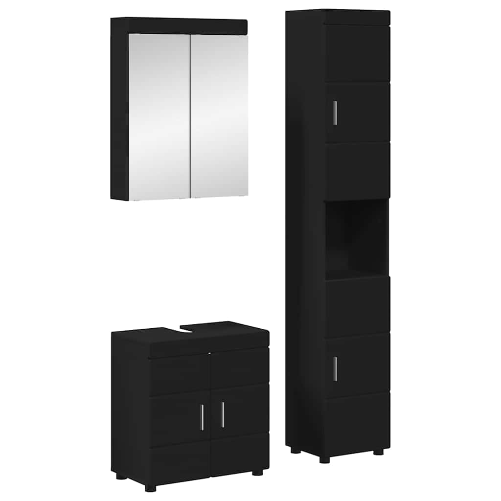 JUNG Vida Badezimmermöbel-Set mit Regal TULUM Schwarz Holzwerkstoff