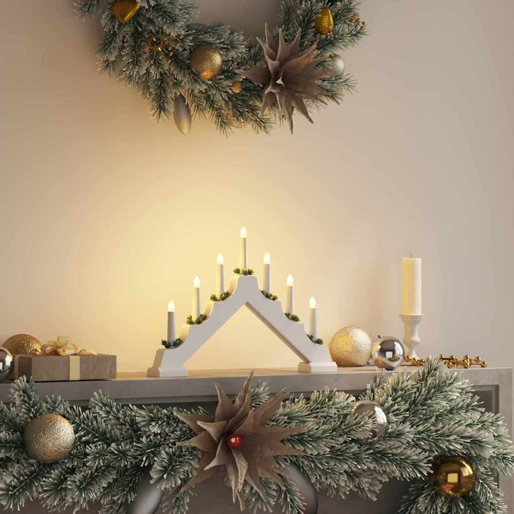 JUNG Vida Weihnachtskerzenbrücke mit 7 LEDs Weiß 39,5 x 5 x 29 cm