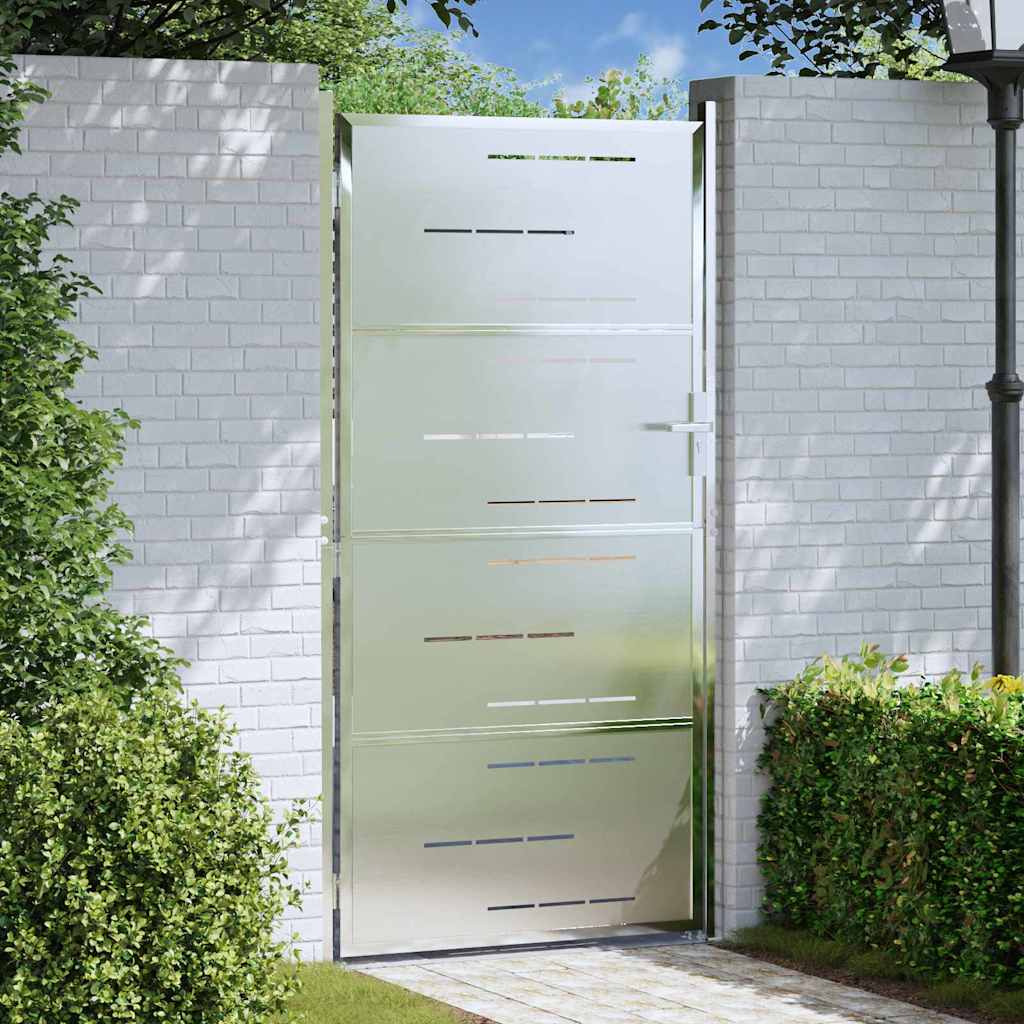 JUNG Vida Gartentor mit Schloss Silber 96 x 180 cm Edelstahl