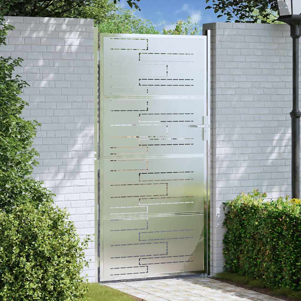 JUNG Vida Gartentor mit Schloss Silber 96 x 200 cm Edelstahl