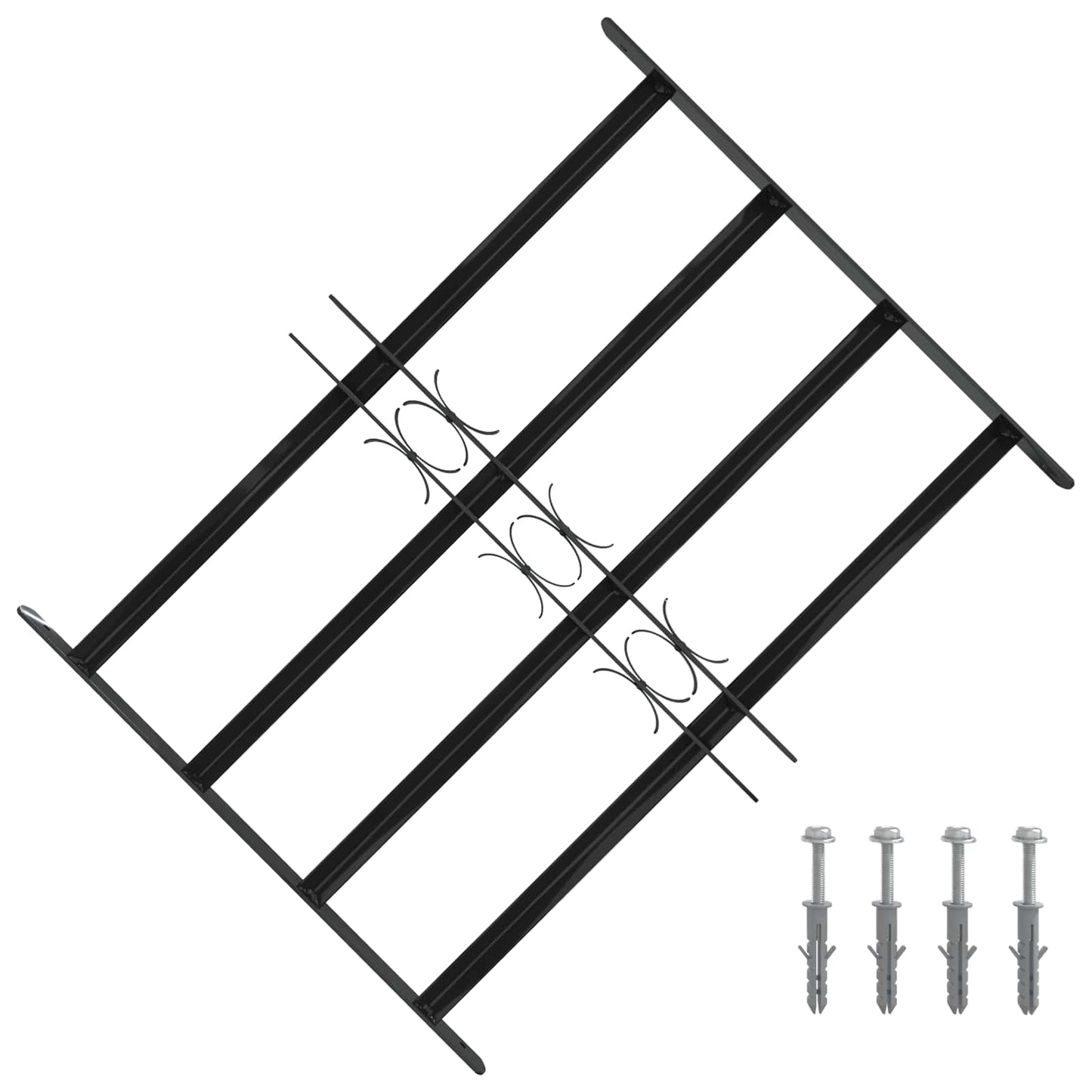 JUNG Vida Fenstergitter Schwarz 75,5 x 60 cm Pulverbeschichteter Stahl