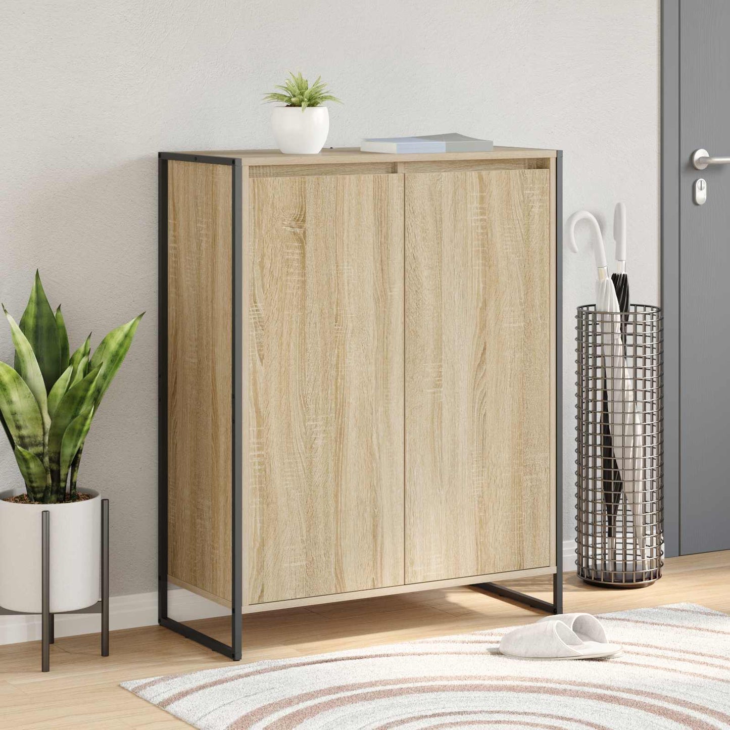 JUNG Vida Schuhschrank mit Speicher Sonoma 79 x 36 x 100 cm Holzwerkstoff