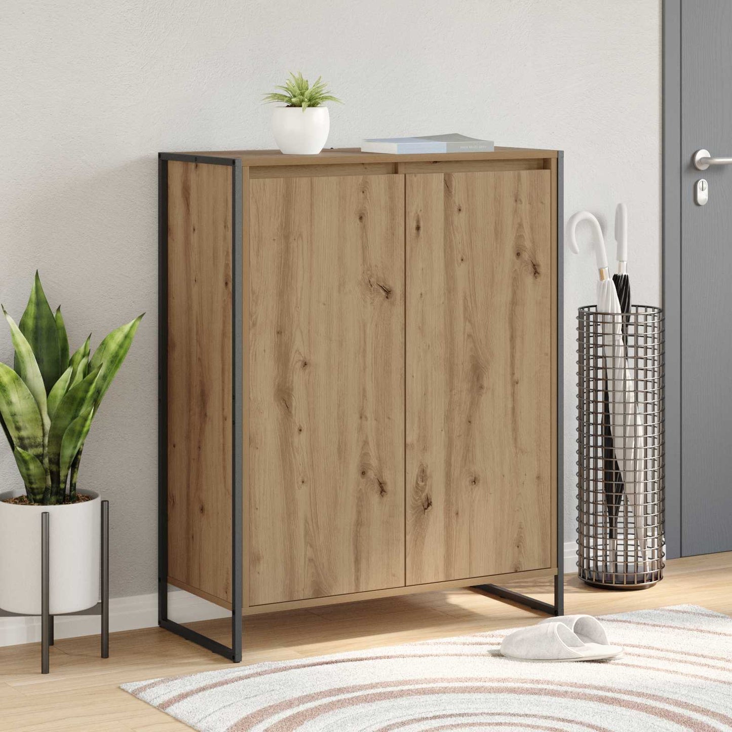JUNG Vida Schuhschrank Kunsthandwerk Eiche 79 x 36 x 100 cm Holzwerkstoff