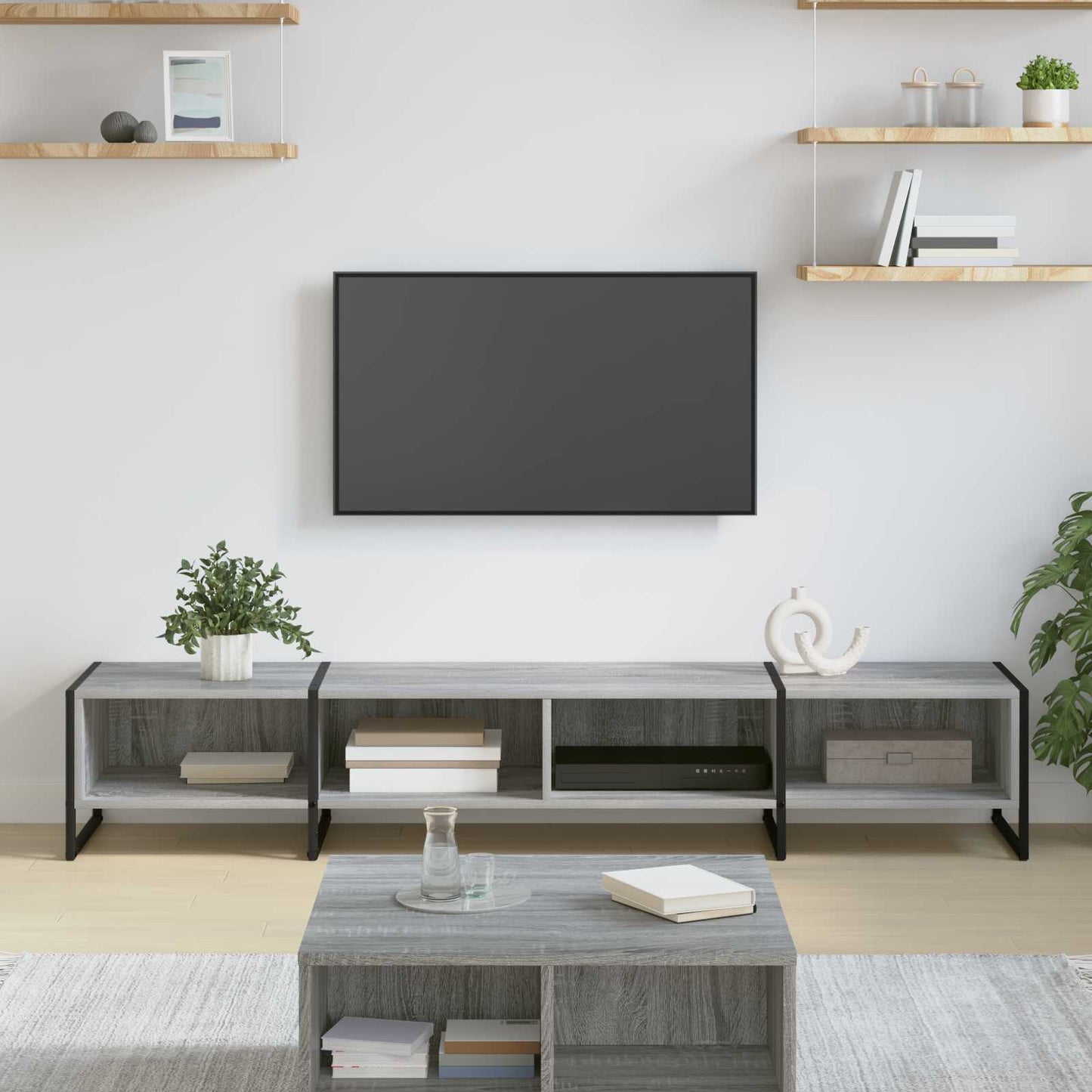 JUNG Vida TV-Schränk Graues Sonoma 170,5 x 36 x 30,5 cm Holzwerkstoff