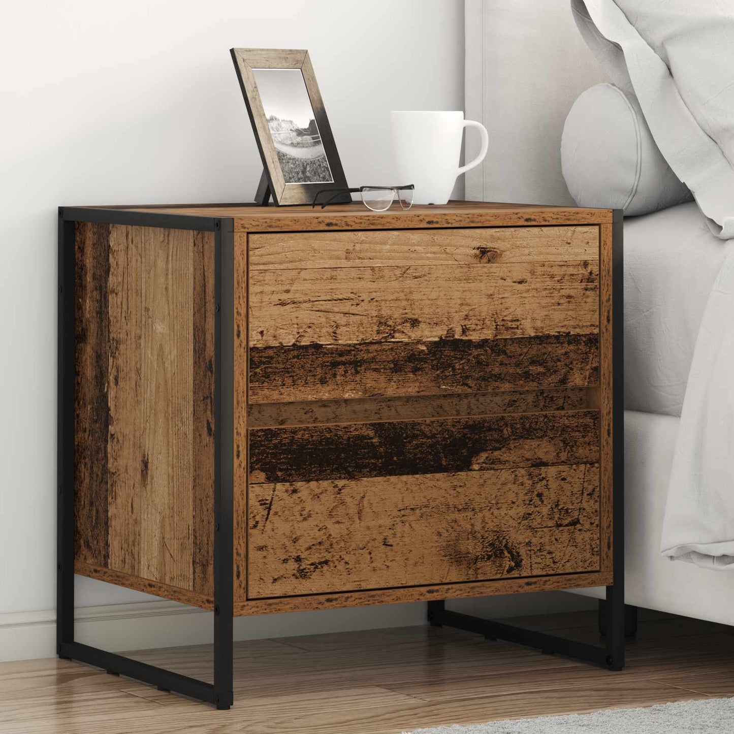 JUNG Vida Nachttisch 2 pcs Altholz 50 x 39,5 x 50 cm Holzwerkstoff