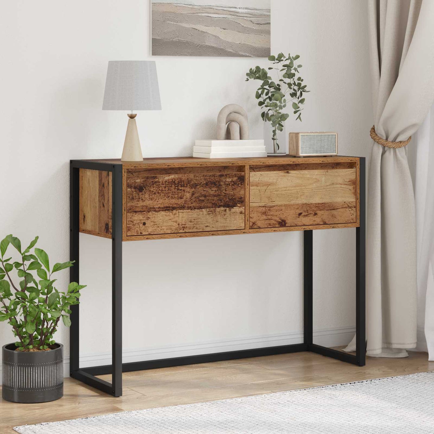 JUNG Vida Beistelltisch Altholz 100 x 36 x 75 cm Holzwerkstoff