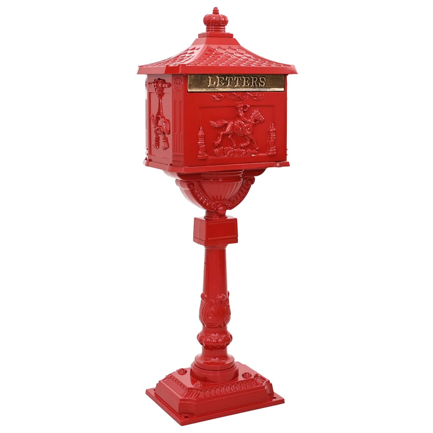 JUNG Vida Stehender Briefkasten Rot 42,5 x 29,5 x 117 cm Gussaluminium