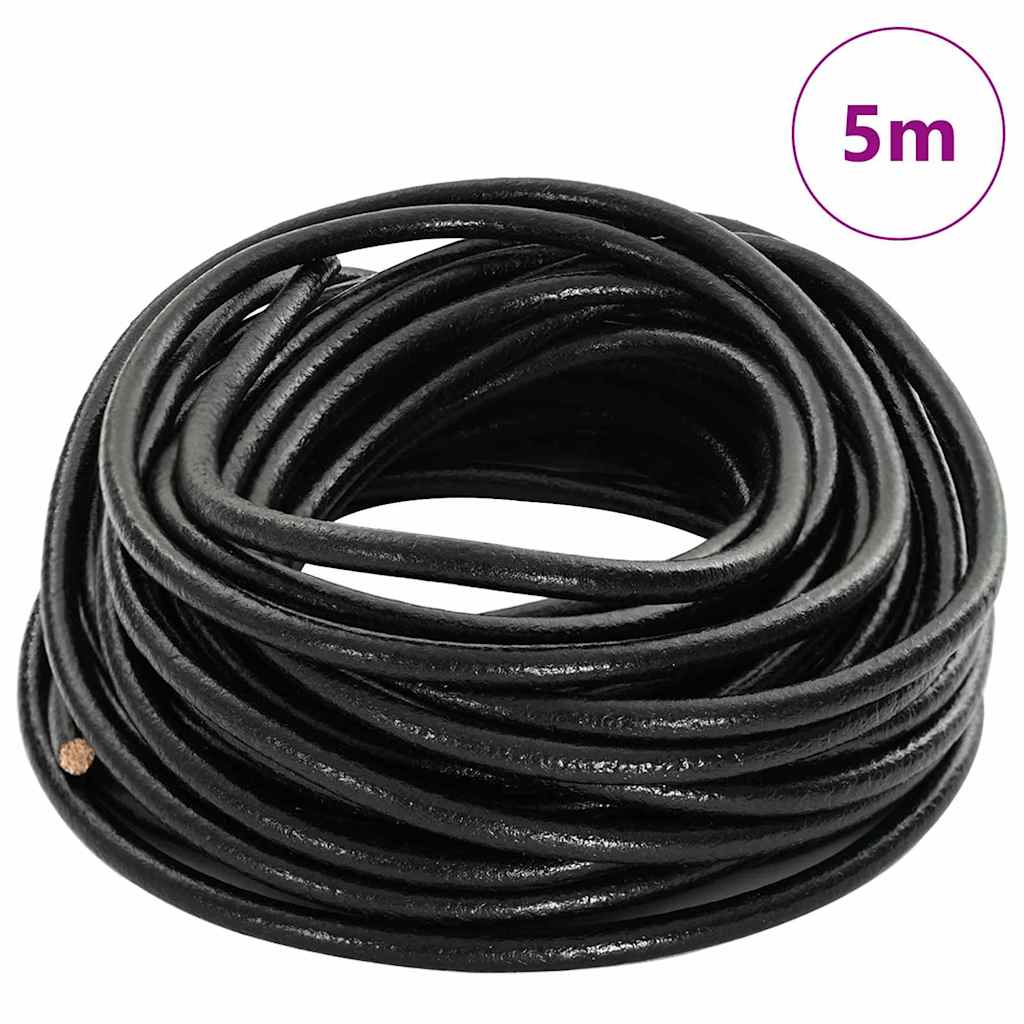 JUNG Vida Leder Schnur Schwarz Ø5 mm x 5 m Leder