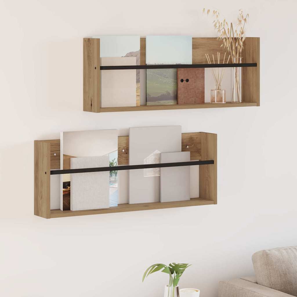 JUNG Vida Magazinregal 2 pcs Artisan-Eiche 80 x 12 x 30 cm Holzwerkstoff