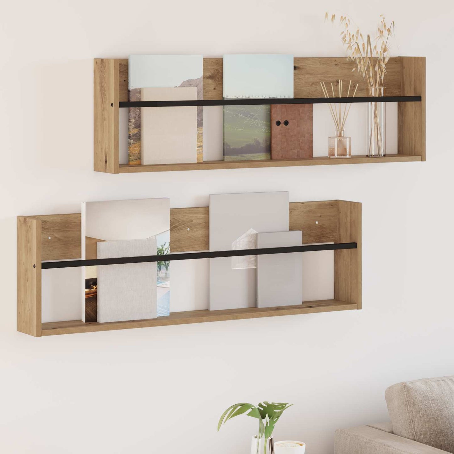 JUNG Vida Magazinregal 2 pcs Artisan-Eiche 100 x 12 x 30 cm Holzwerkstoff