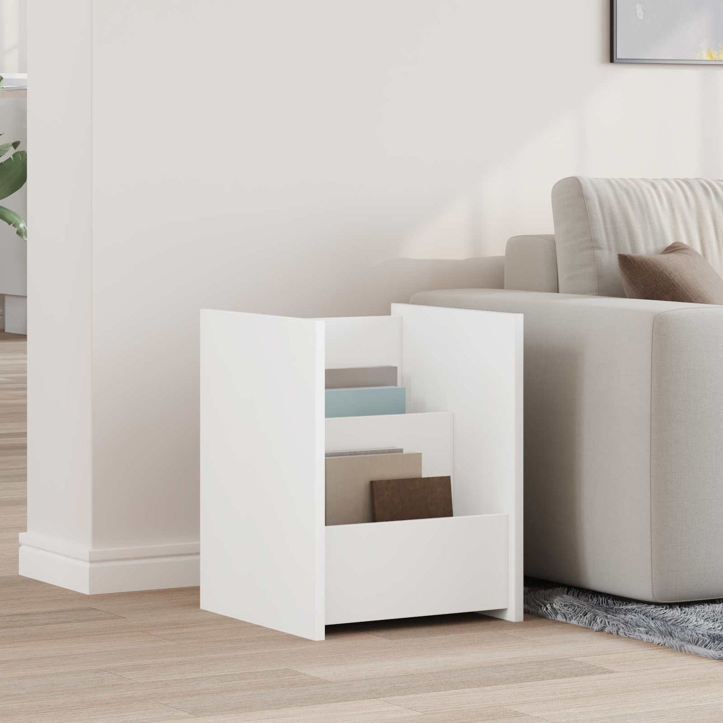 JUNG Vida Magazinregal mit Regal Weiß 35 x 35 x 45 cm Holzwerkstoff