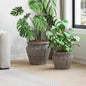 JUNG Vida Blumentopfkorb mit Speicher 2 pcs Grau Lacak Rattan