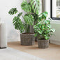 JUNG Vida Blumentopf Korb mit Speicher 2 pcs Grau Kubu Rattan