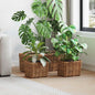 JUNG Vida Blumentopfkorb mit Speicher 3 pcs Braun Kubu Rattan