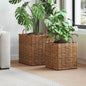 JUNG Vida Pflanzer Korb mit Speicher 2 pcs Braun Lacak Rattan
