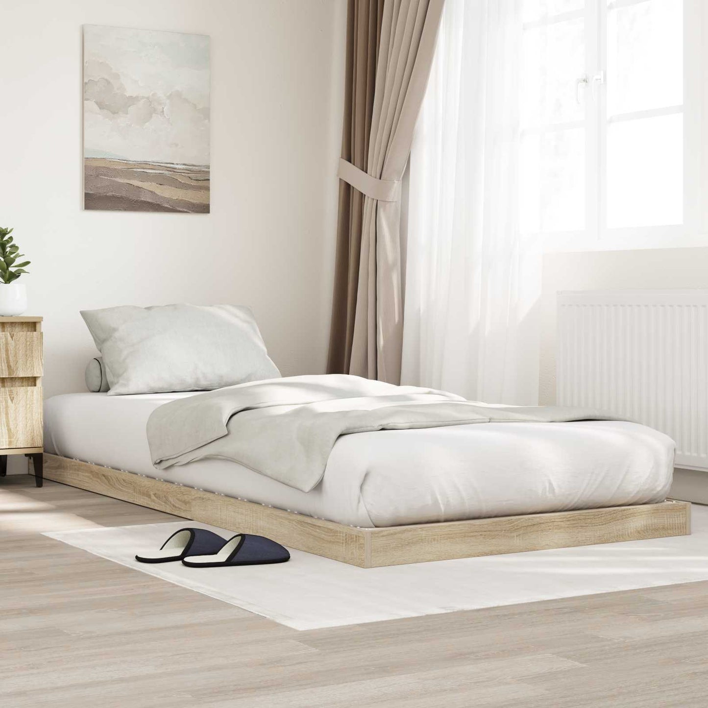 JUNG Vida Bodenbettrahmen Sonoma-Eiche 86,5 x 200 cm Holzwerkstoff