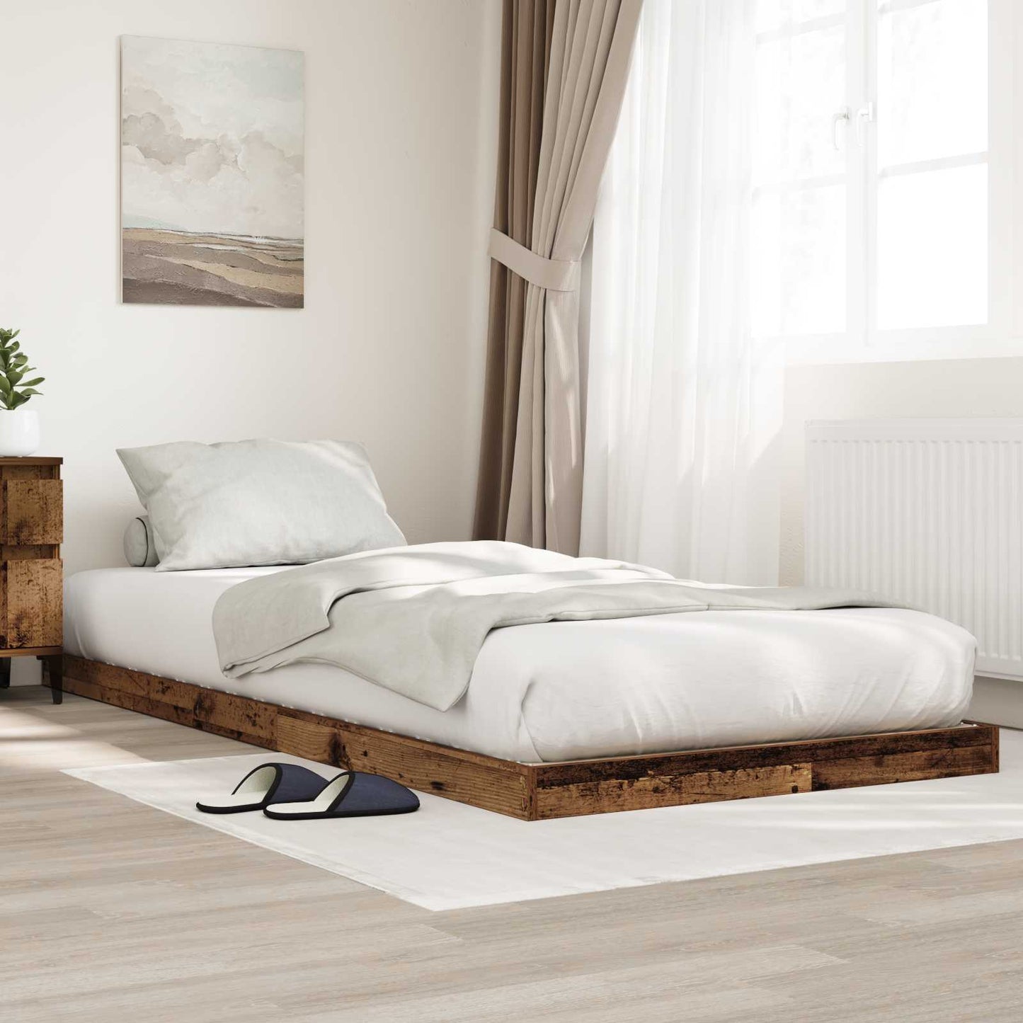 JUNG Vida Bodenbettrahmen Altholz 96,5 x 200 cm Holzwerkstoff