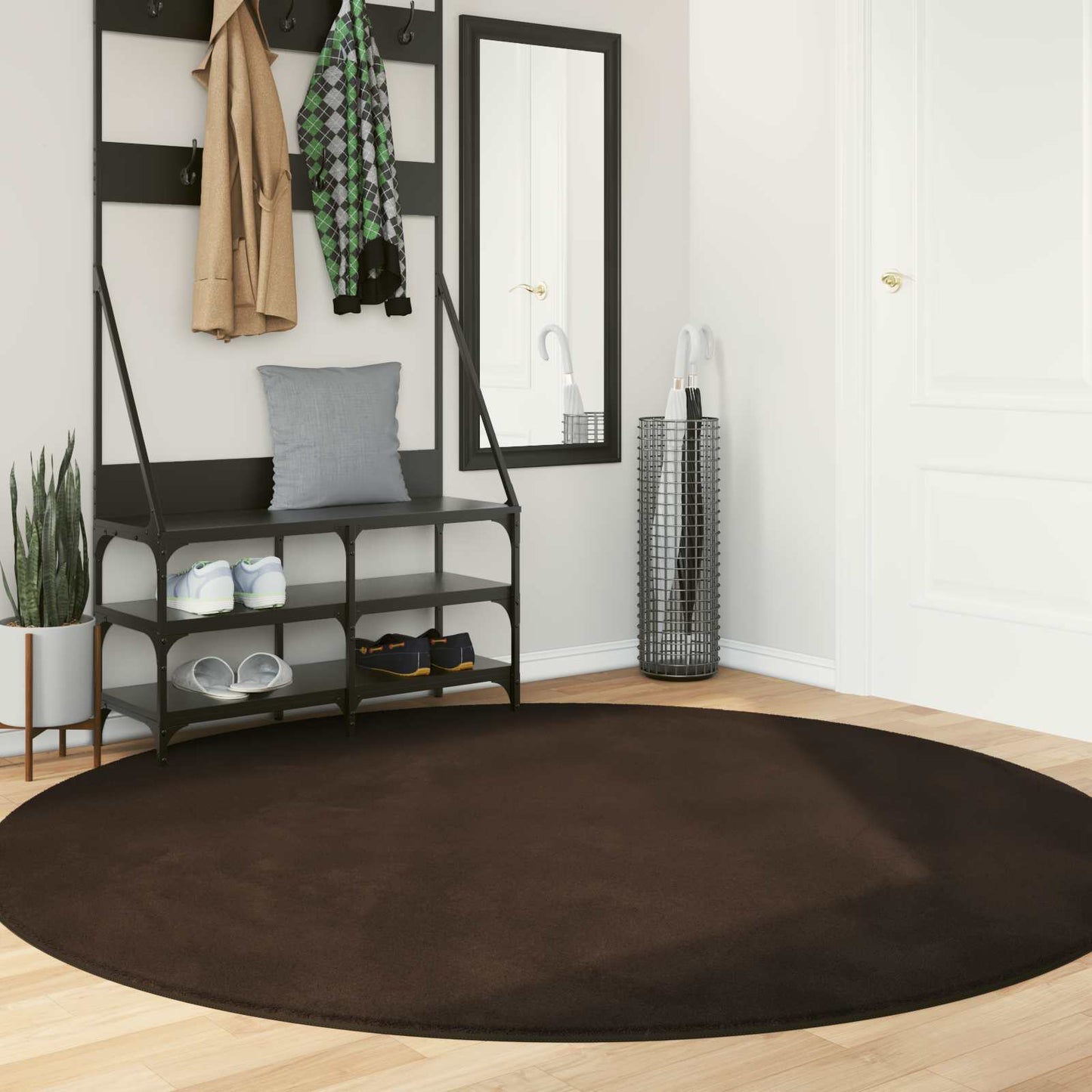 JUNG Vida Bereichsteppiche Rund HUARTE Braun Ø 200 CM Polyester