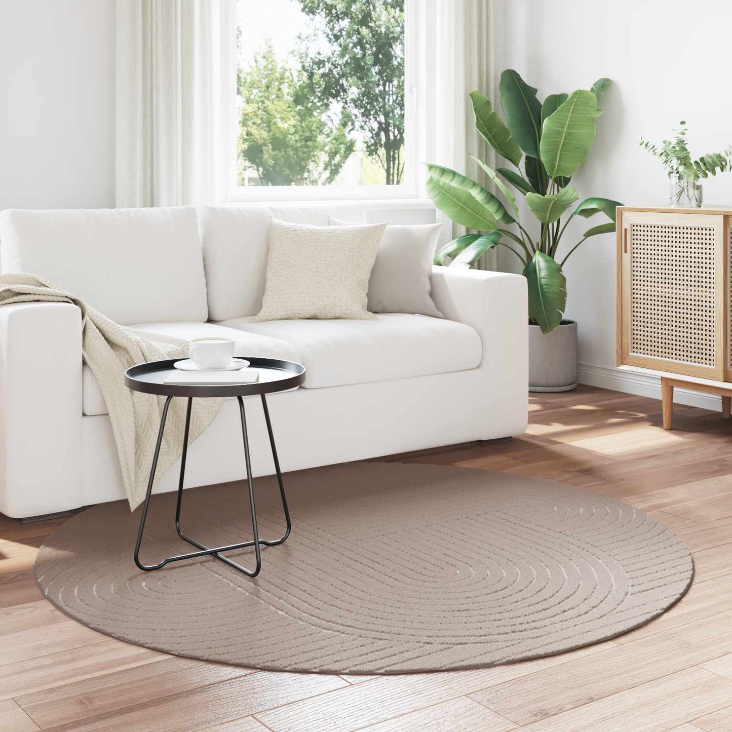 JUNG Vida Bereichsteppiche Rund HUARTE Beige Ø 120 CM Polyester
