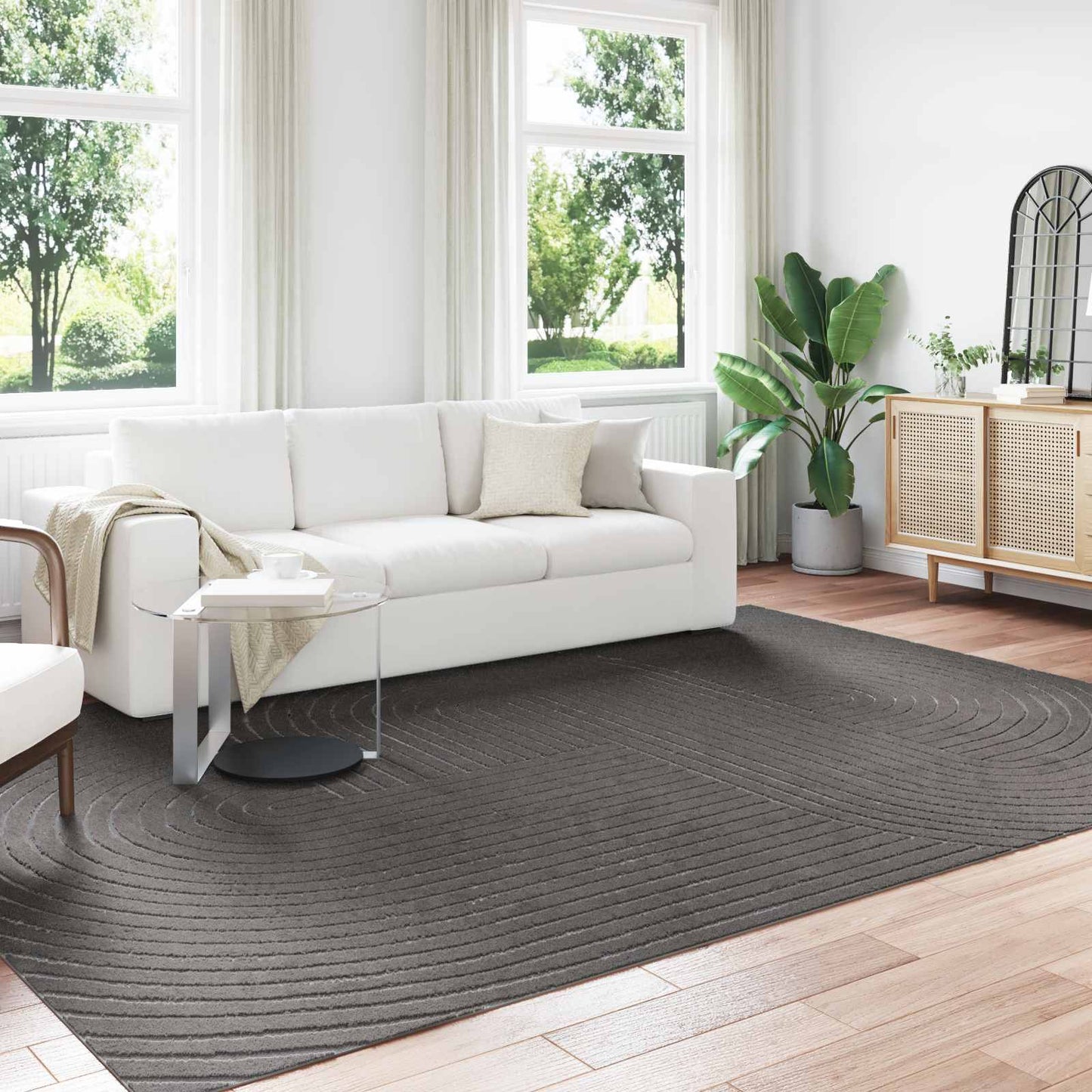 JUNG Vida Bereichsteppiche Rechtwinklig Anthrazit 280 x 200 cm Polyester