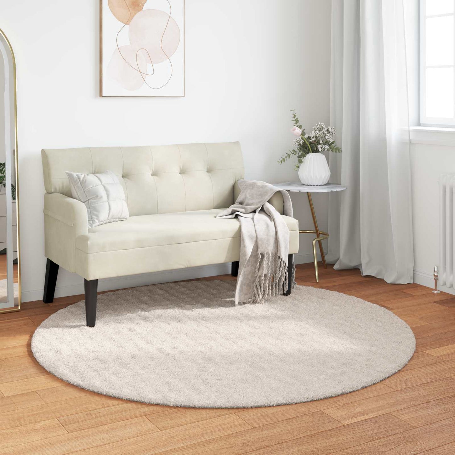 JUNG Vida Bereichsteppiche Rund HUARTE Beige Ø 200 CM Polyester